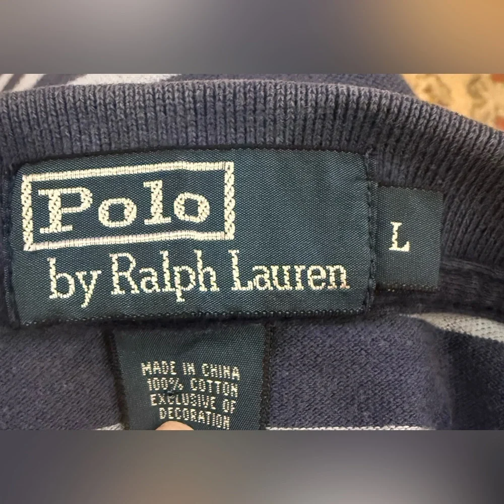 Polo Ralph Lauren Classic Striped Polo Shirt Preppy Pony Large, blue light blue